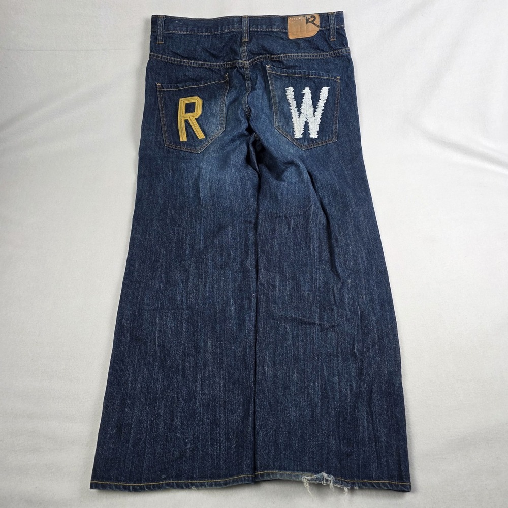 Vintage Y2k Rocawear Baggy Jeans Mens 38x32 Embroidered Skater Grunge Wide Leg